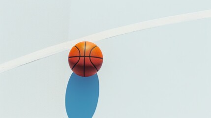 A well-positioned basketball with balanced symmetry