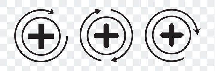 Health recovery icon in black and white stroke.