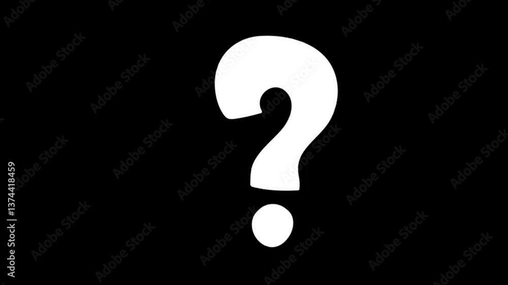 Poster question mark animation pop up question mark flat alpha looping 4k question mark confused dizzy. que