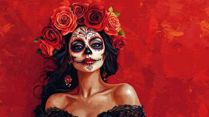 Obraz premium woman in red mask