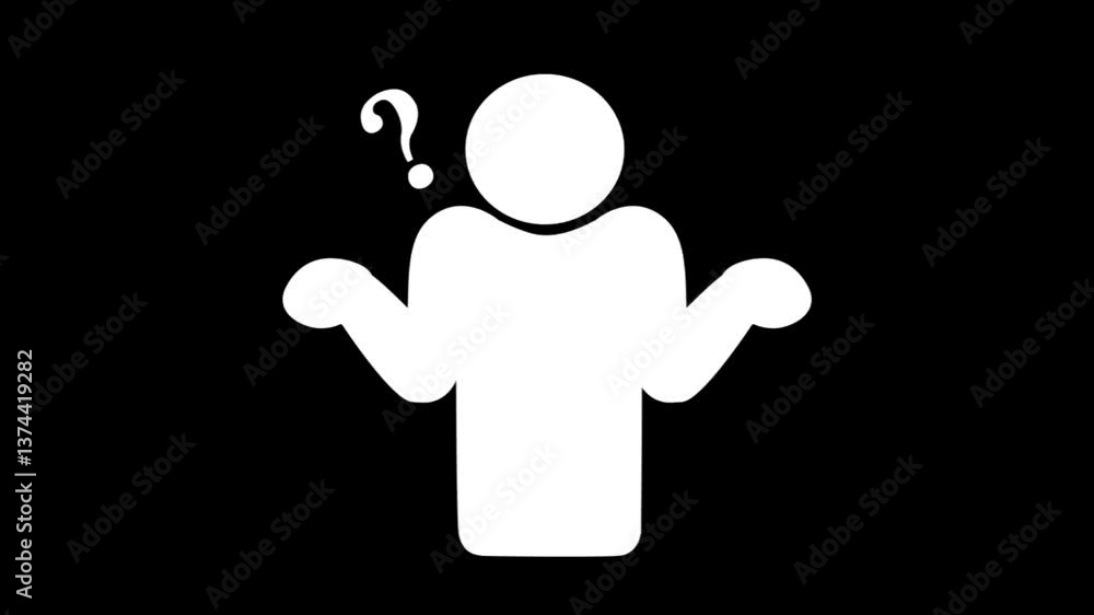 Poster question mark animation pop up question mark flat alpha looping 4k question mark confused dizzy. que