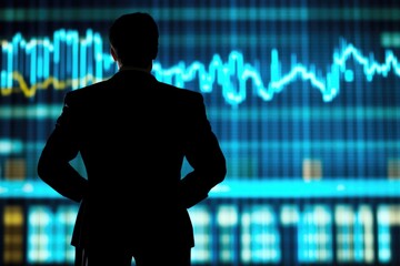 Businessman Explaining Financial Trends with Data Visualization