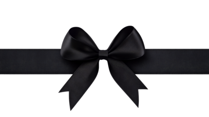 Mourning Ribbon: Symbolic Representation of Loss and Remembrance, cut out transparent