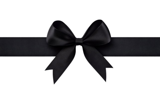 Mourning Ribbon: Symbolic Representation of Loss and Remembrance, cut out transparent