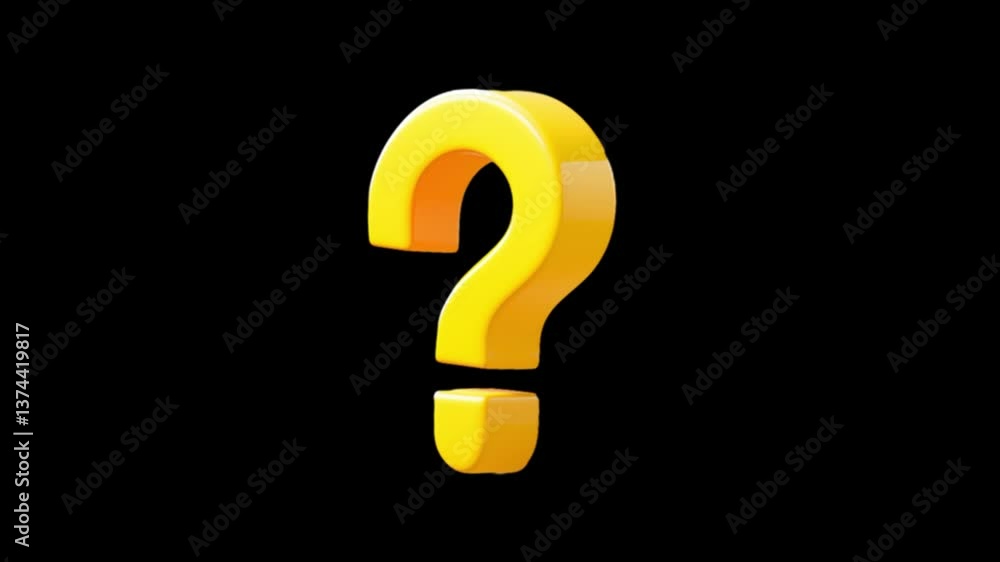 Poster question mark animation pop up question mark flat alpha looping 4k question mark confused dizzy. que
