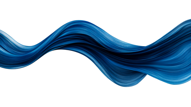 Dynamic, Fluid Blue Abstract Design, Cut Out Transparent