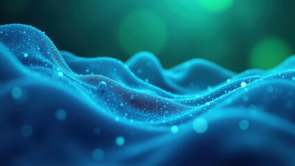 Fluid motion with vibrant blue hues, showcasing a dynamic scientific representation of GLP-1.