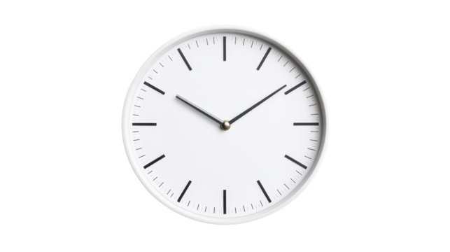 Stylish Minimalist Wall Clock Design, cut out transparent