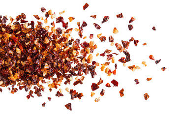 Spicy Red Pepper Flakes on transparent background