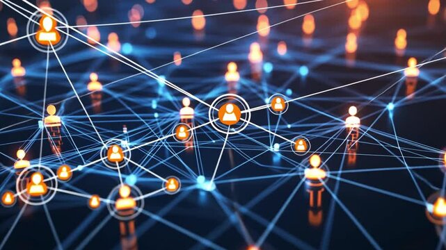 Visual representation of interconnected digital profiles highlights the significance of networking and social interactivity in today&rsquo;s technological environment