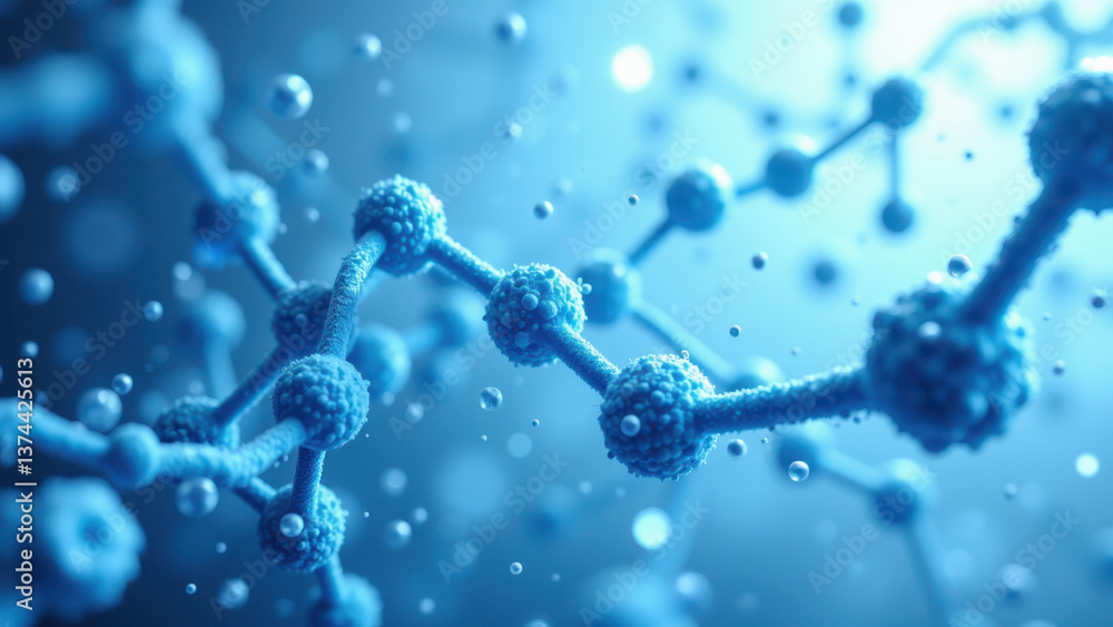 Aufkleber high-resolution microscope image of glp1 molecules interacting with cells.