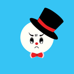 snowman with red hat. The cartoon expressed concern.