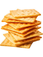 Crispy Saltine Crackers on transparent background