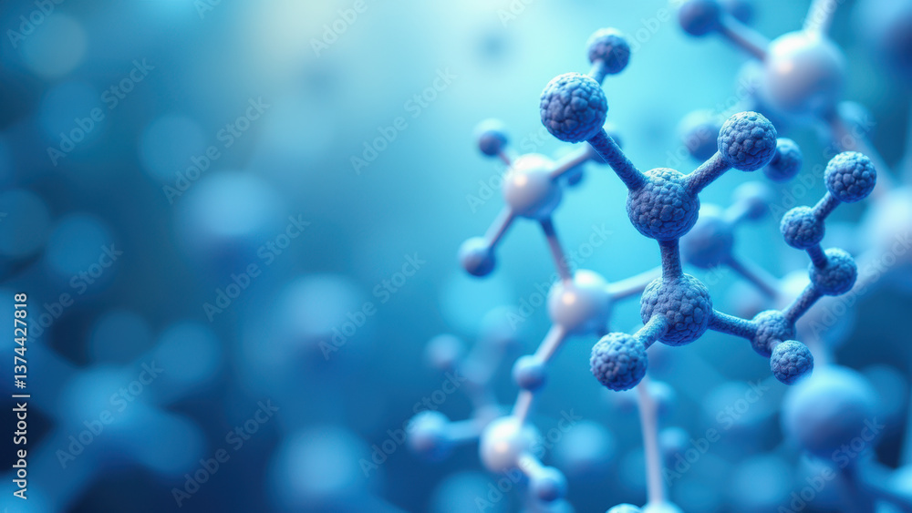 Aufkleber structural model of glp-1 with highlighted spheres representing atoms.