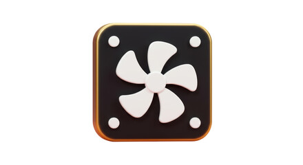 Isolated Computer Fan Icon Symbolizing Cooling System