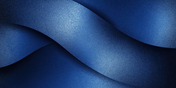 Abstract deep blue metallic texture with parallel geometric curves, featuring a grainy finish and a clean design with a reserved blank space for custom text.