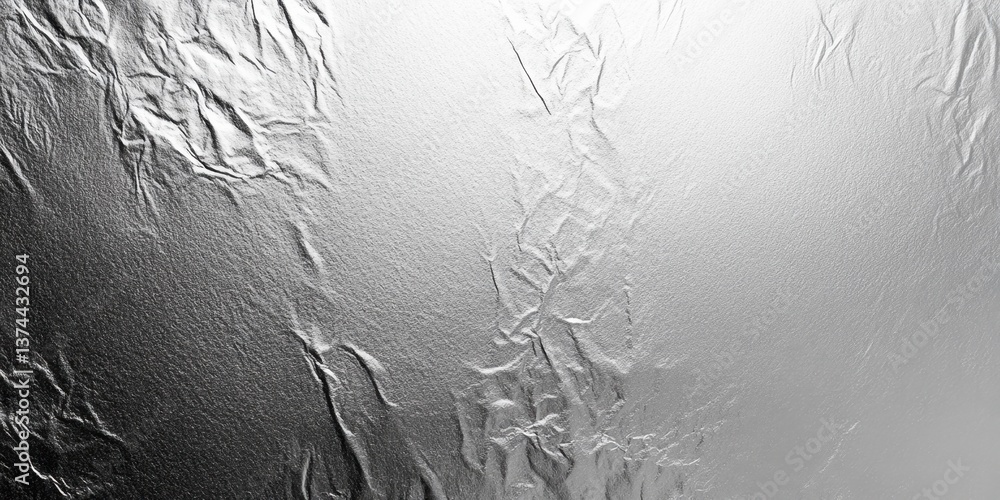 Poster a silver surface with a lot of texture and a few specks of dust. the surface is reflective and has a