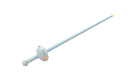 Isolated Decorative Fencing Foil Sword with White Hilt