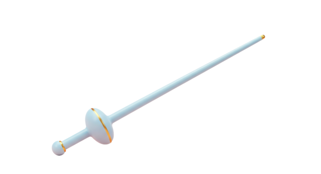 Isolated Decorative Fencing Foil Sword with White Hilt