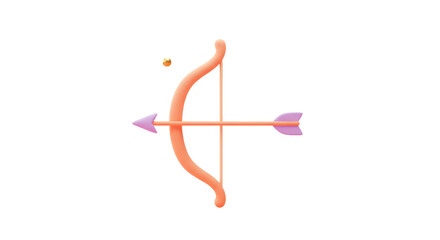Isolated Cupid's Bow and Arrow for Valentine's Day