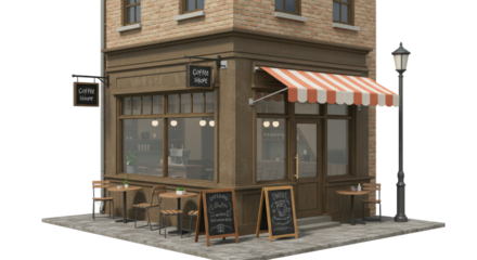 Isolated Vintage Coffee Shop