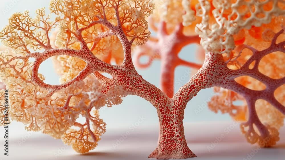 Aufkleber intricate coral-like structures resemble trees with delicate branches in a close-up display