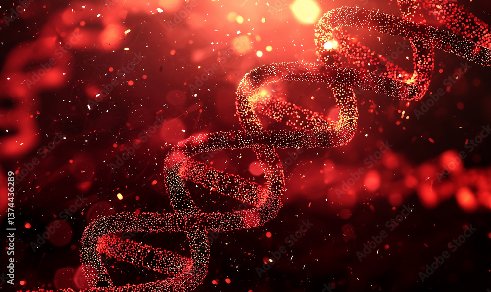Poster molecular discovery event dna structure digital art abstract background close-up view genetic resear