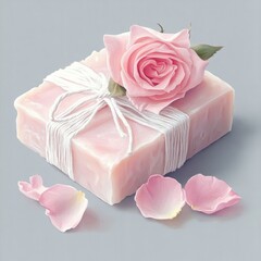 soap and rose petals