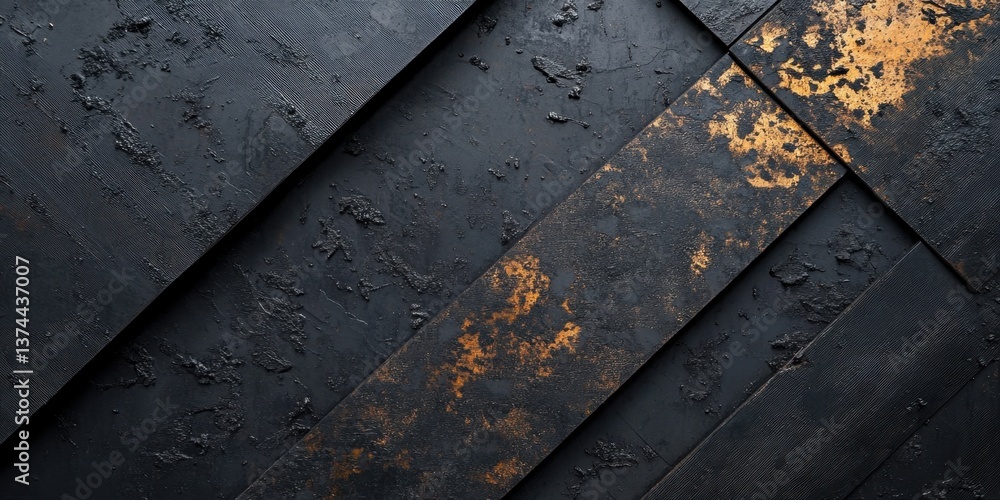 Aufkleber dark textured black particle board with osb and plywood panel features, creating a rugged and abstra