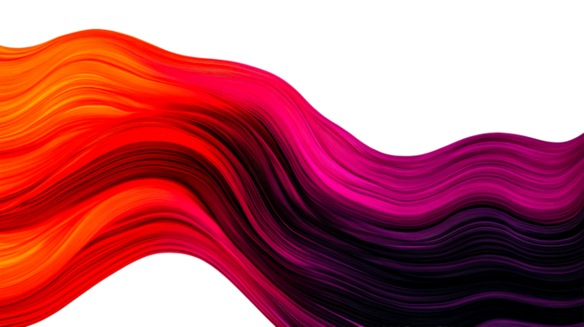 Colorful flowing brushstroke, artistic wave, background, modern texture, cut out transparent