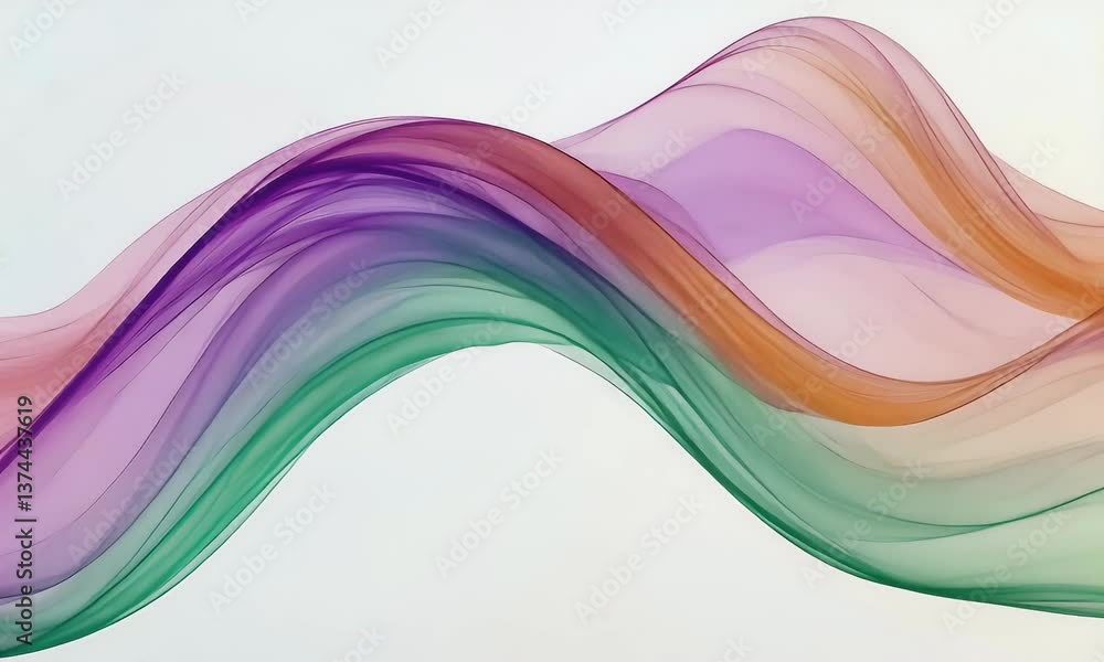 Poster abstract colorful wave design with dot patterns on a light background