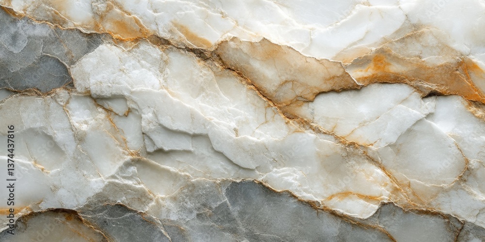 Aufkleber colorful white and beige rock slate texture on an engineered quartz stone slab, creating an abstract
