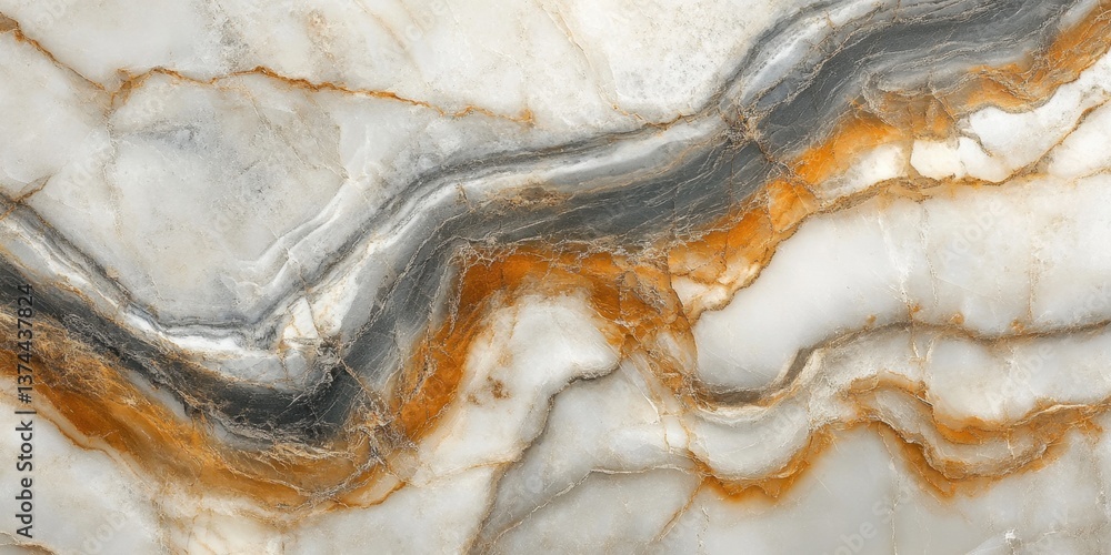 Aufkleber colorful white and beige rock slate texture on an engineered quartz stone slab, creating an abstract
