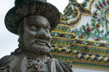 Obraz premium chinese lion statue in chinese temple