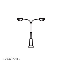 street light icon, thin line symbol isolated on white background, editable stroke eps 10 vector illustration