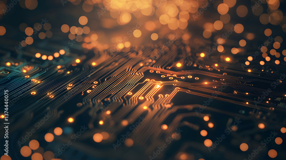 Aufkleber dynamic technology wallpaper background futuristic circuits digital realm abstract environment close