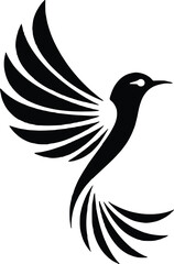 Fototapeta premium Vector of a black and white bird isolated on white