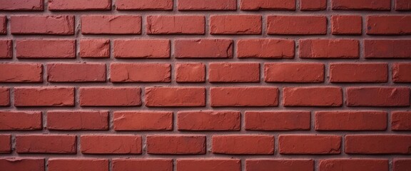 Obraz premium A close up view of a meticulously crafted brick wall in rich crimson hues, showcasing precise bricklaying.