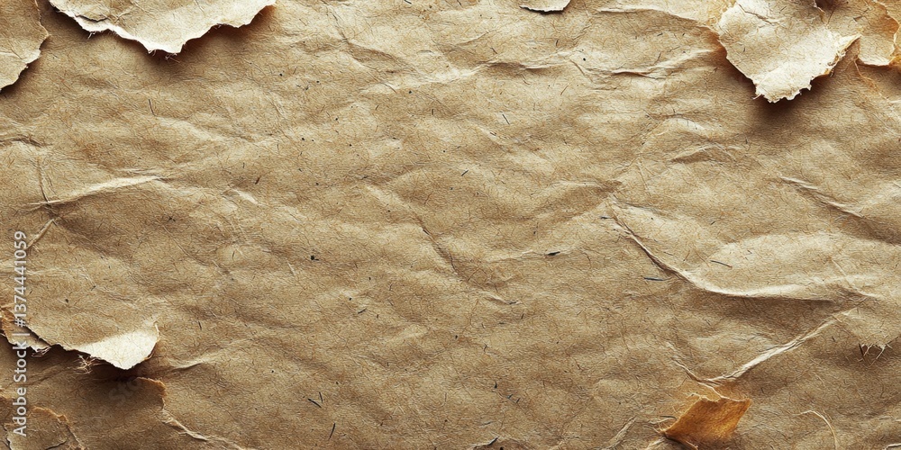 Poster beige recycled paperboard texture with visible fibers, creating a smooth and eco-friendly surface. t
