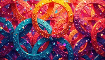 Obraz premium Interlocking circles creating a seamless texture, seamless-pattern, spot