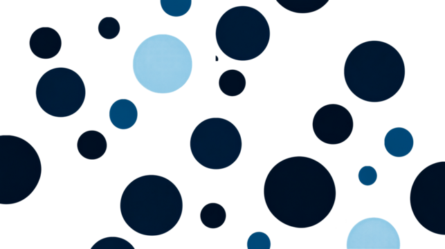 Blue circles on a black background with light blue circles, cut out transparent