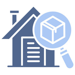 Inventory Optimization Flat Blue Icon