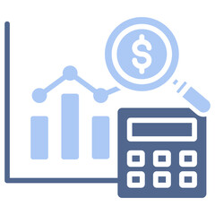 Budgeting And Forecasting Flat Blue Icon