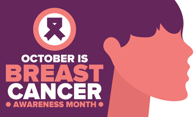 Breast Cancer Awareness Month. Pink october. Pink ribbon. Woman healthcare. Celebrate annual. Medic concept. Girl solidarity. Cancer prevention. Female disease. Poster, banner and background. Vector