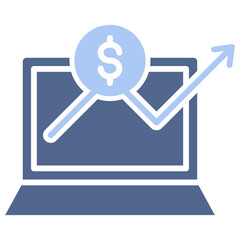 Data Monetization Flat Blue Icon