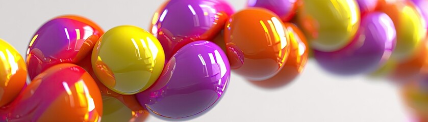 Colorful spheres swirl, abstract background, vibrant design, website banner