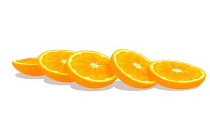 Orange Slices Isolated on white Background