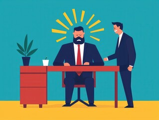 Stressed Businessman Under Pressure Angry Colleague Office Conflict Workplace Stress Difficult
