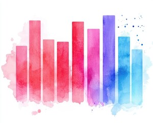 Abstract Watercolor Chart Colorful Bar Graph Gradient Spectrum Data Visualization Business Concept