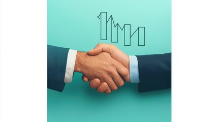 Business Deal Handshake with Decreasing Graph Partnership Decline Negotiation Agreement Contract